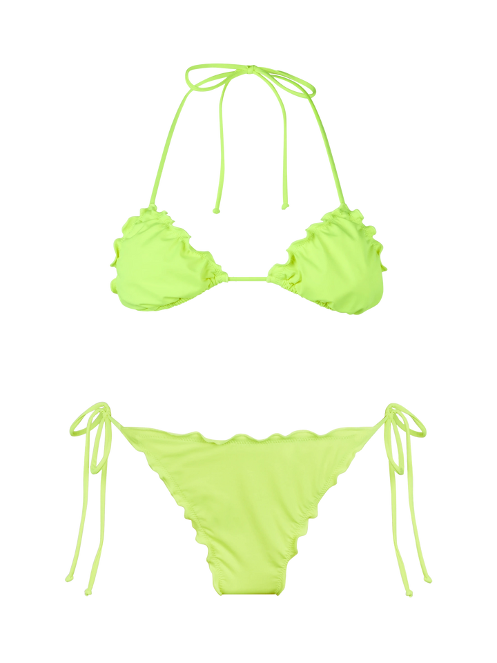 Bikini a triangolo classico giallo fluo da donna Sagittarius Miami
