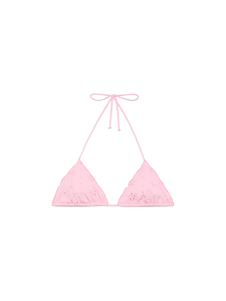 Sagittarius classic pink  Sangallo lace triangle top