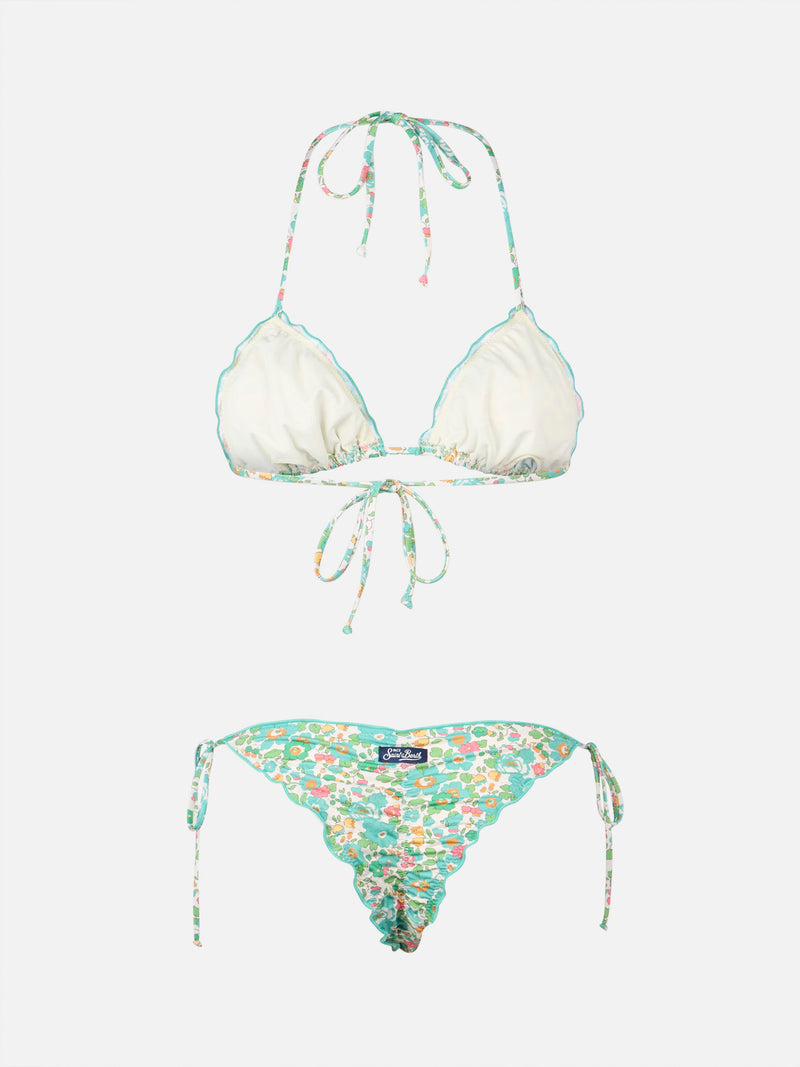 Bikini classico a triangolo da donna Betsy Sagittarius Miami | REALIZZATO CON TESSUTO LIBERTY