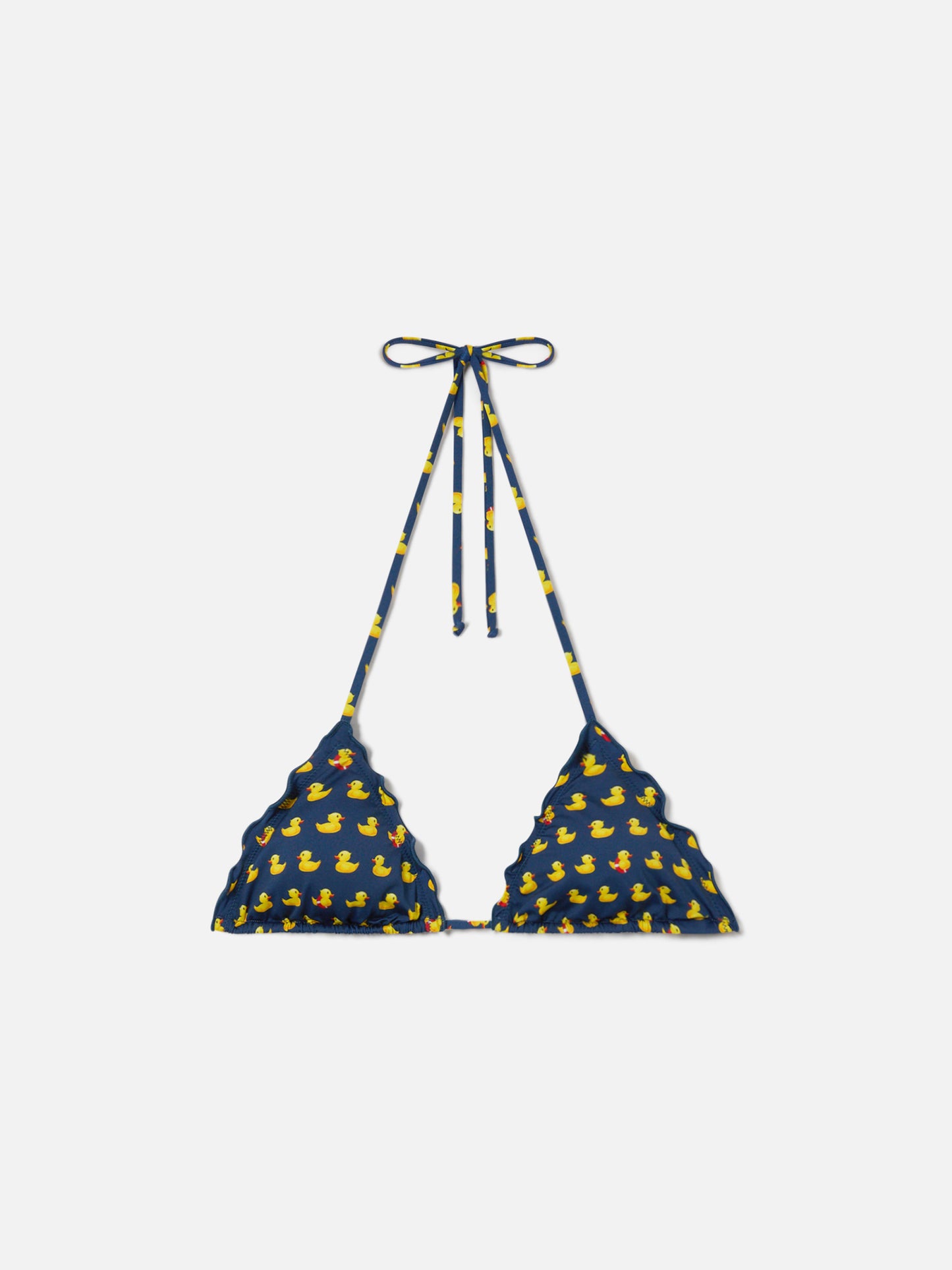 Top de bikini de triángulo Sagittarius con estampado de patos 