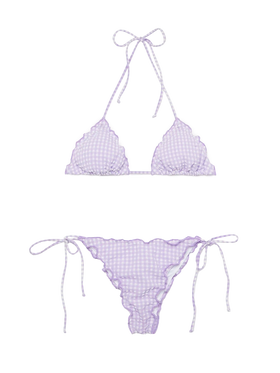 Seersucker-Triangel-Bikini Sagittarius Miami mit Vichy-Karomuster