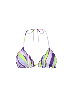 Woman triangle top with shape wave print
