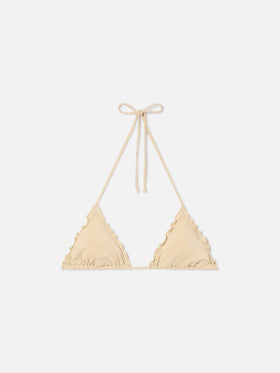 Woman gold lurex classic triangle beach top Sagittarius