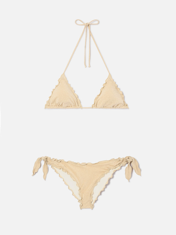 Bikini triangle classique en lurex doré pour femme Sagittarius Moon 