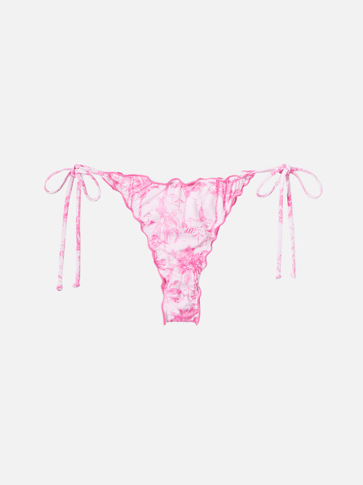 Miami Cheeky Badeslip mit Toile de Jouy-Print