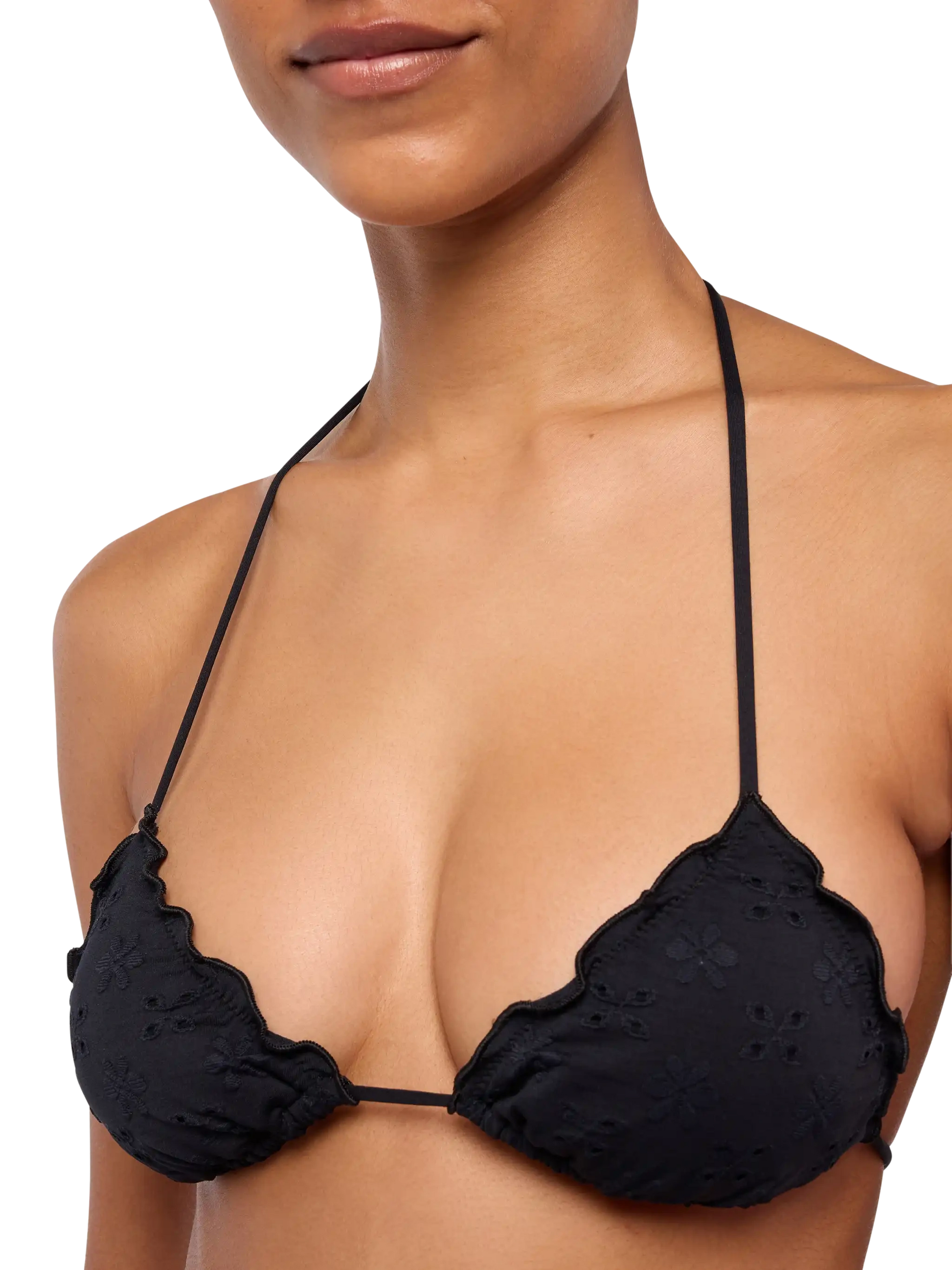 Classic triangle bikini Sagittarius Moon in black Sangallo lace - MC2 Saint Barth