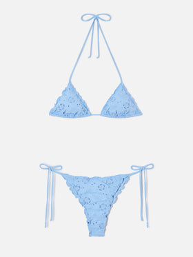 Bikini Sagittarius Miami in sangallo azzurro