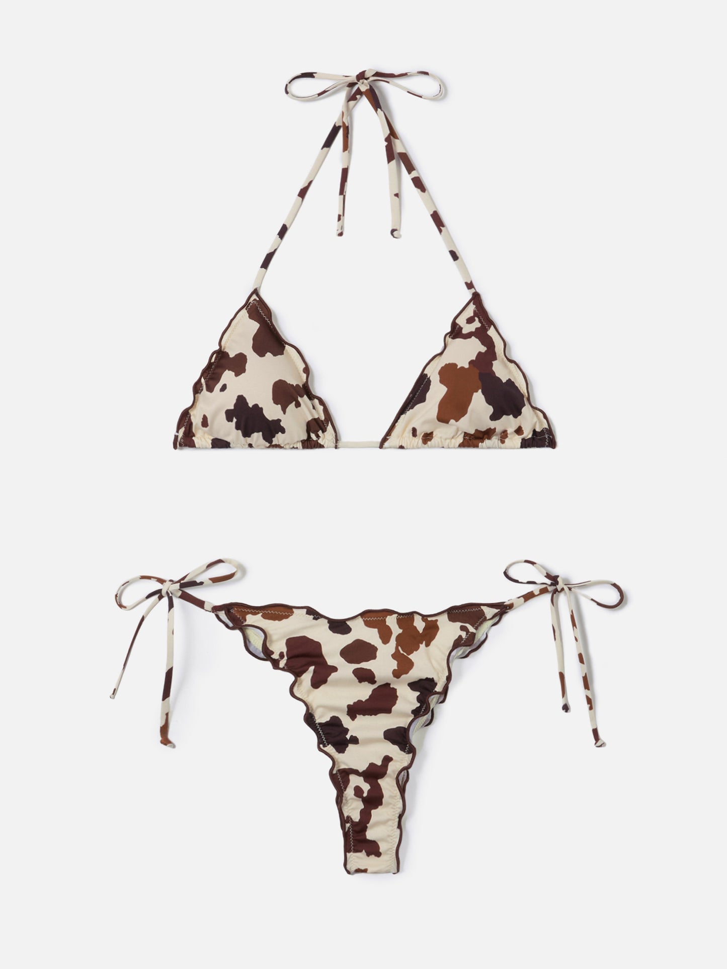 Bikini Sagitami triangle with all-over cow print