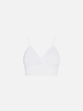 White linen bralette top