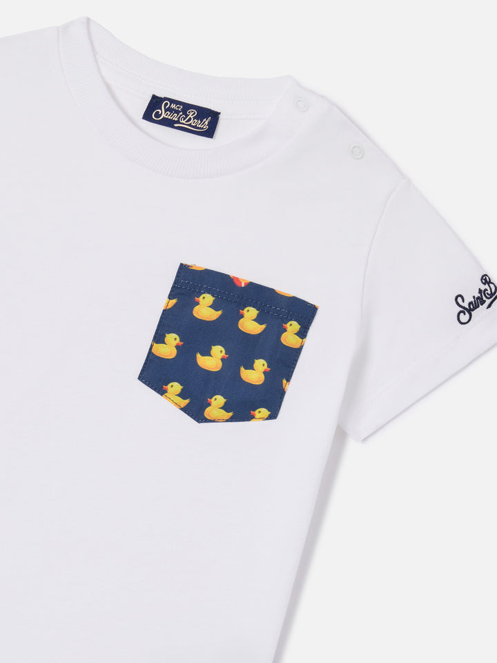 Samy t-shirt with pocket and ducky print bloomer set