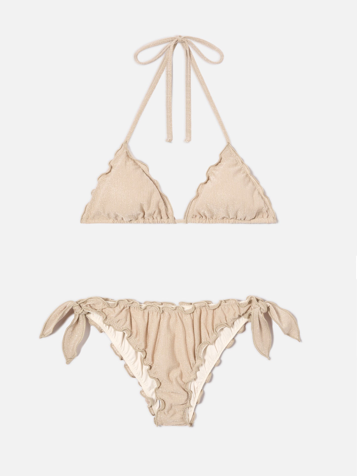 Bikini Sarius triangle in gold lurex