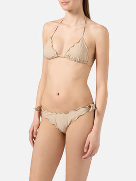 Bikini Sarius triangle in gold lurex