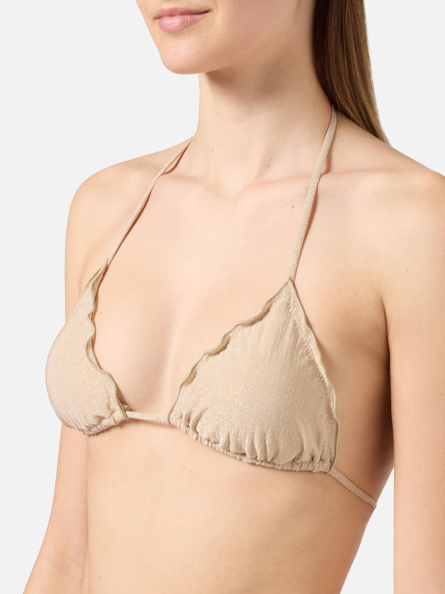 Bikini Sarius triangle in gold lurex