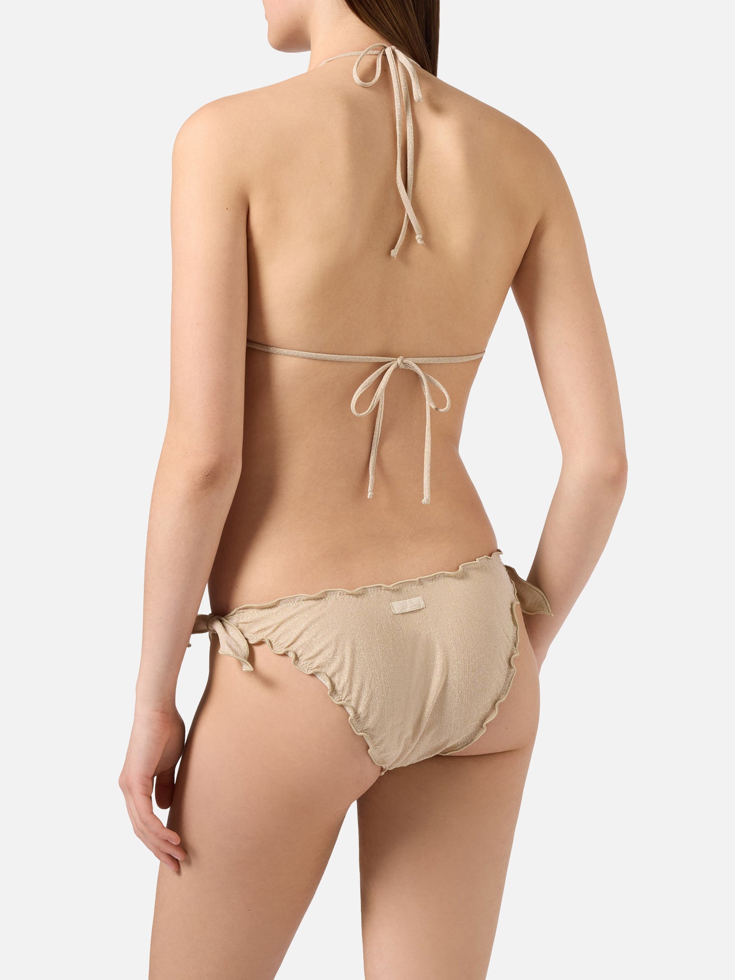 Bikini Sarius triangle in gold lurex