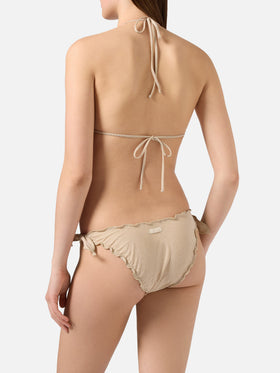 Bikini Sarius triangle in gold lurex