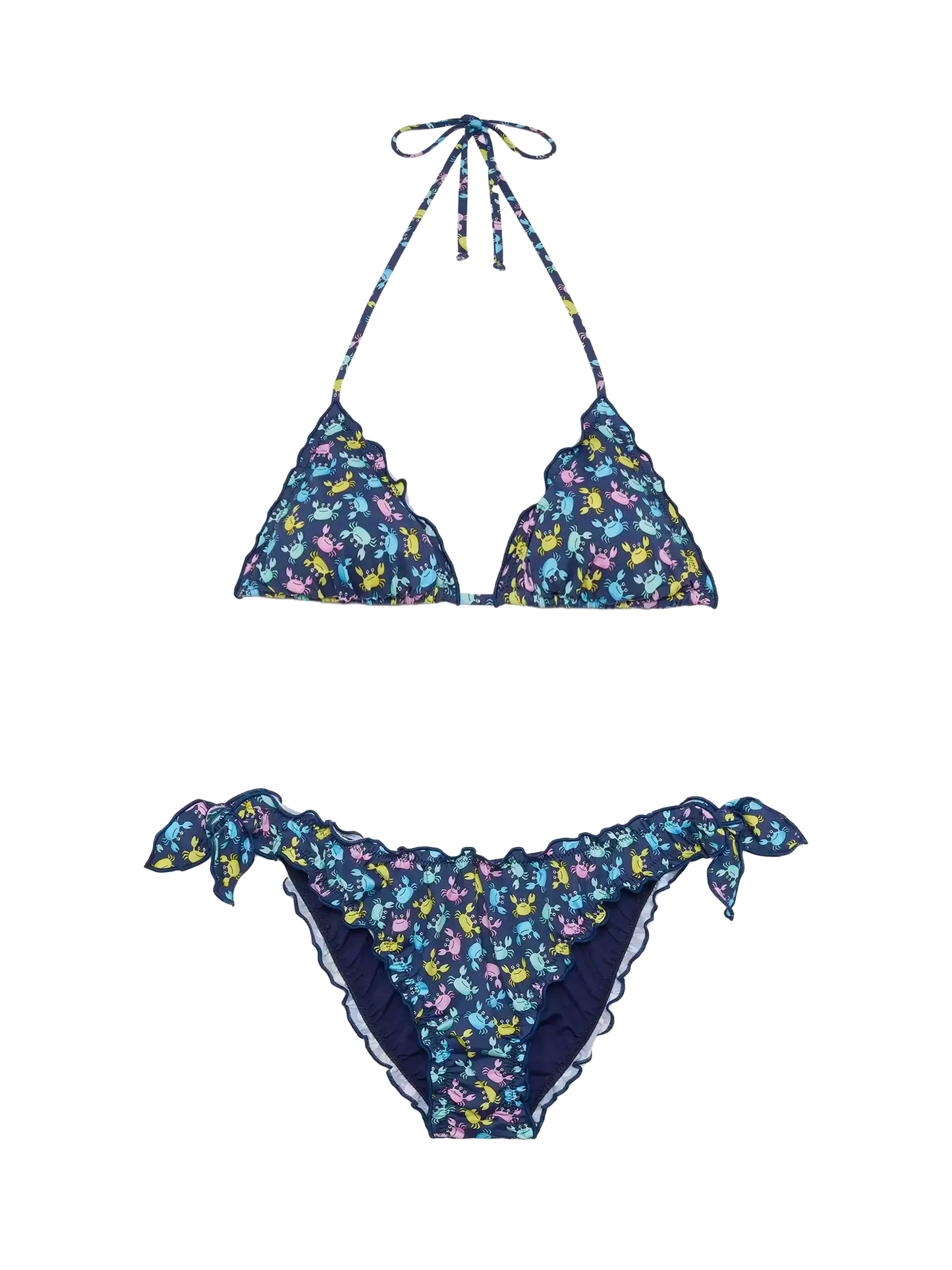 Sarius triangle classic bikini with crab print