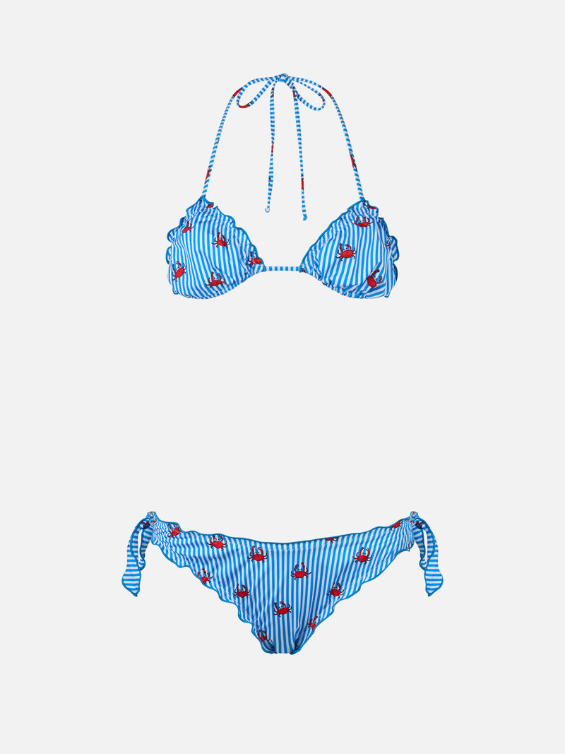 Klassischer Triangel-Bikini für Damen Sarius mit Krabben-Print