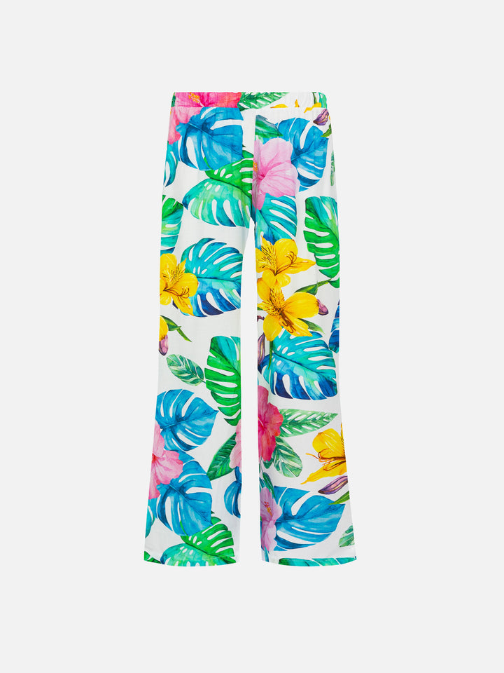 Palazzo pants Sasha with tropical print - MC2 Saint Barth