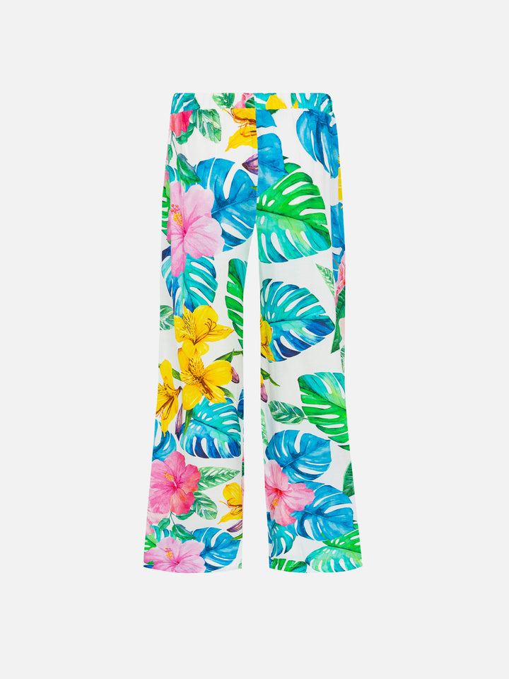 Palazzo pants Sasha with tropical print - MC2 Saint Barth