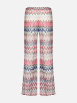 Multicolor pink knitted palazzo pants