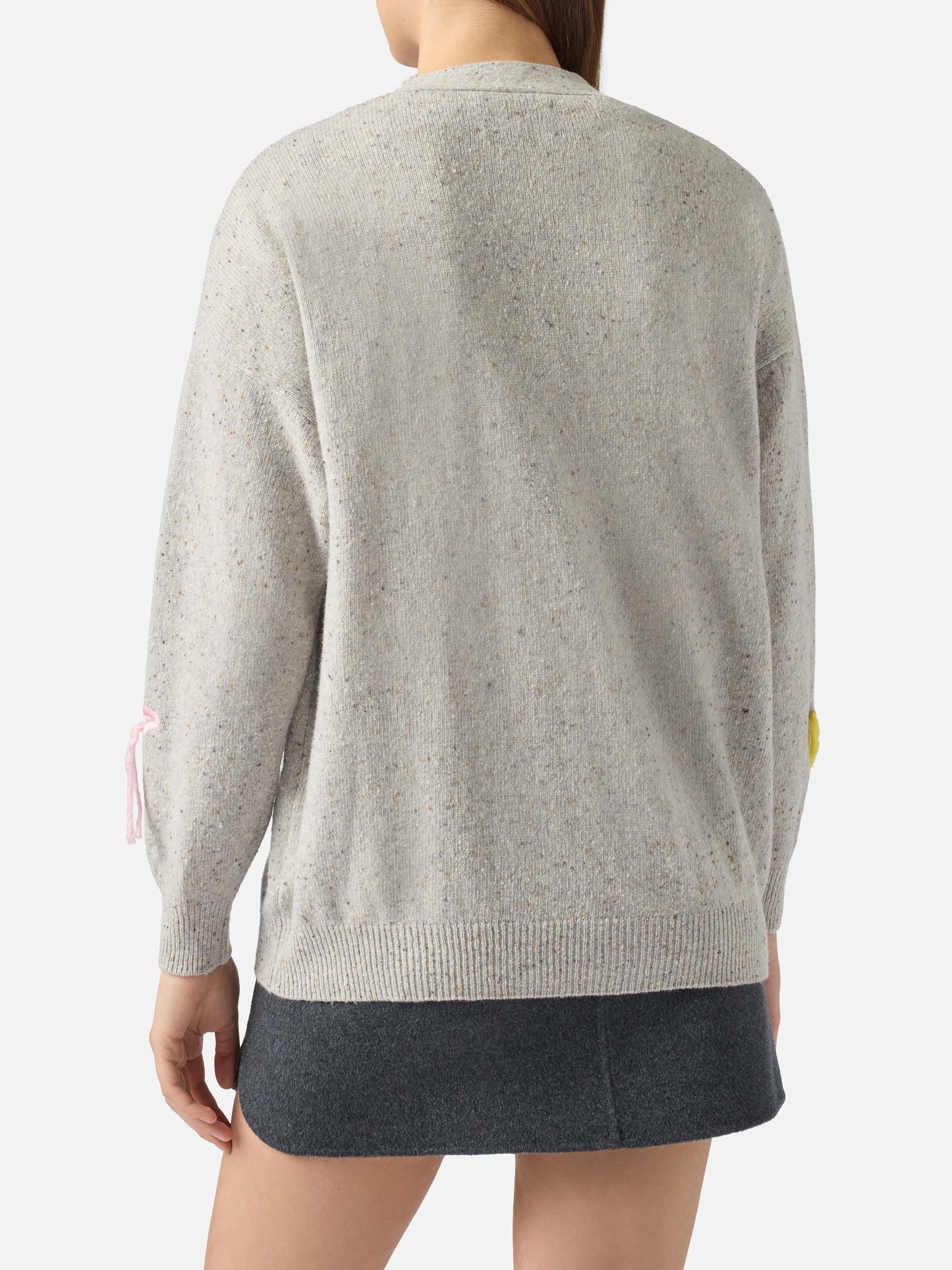 Sasi Strickjacke aus Donegal-Wollmischung mit Titti e Silvestro Jacquardmuster | WARNER BROS. SPECIAL EDITION