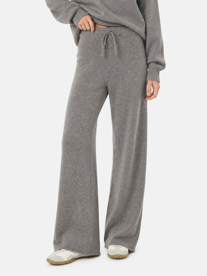 Knitted grey palazzo pants