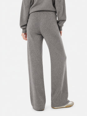Pantalones palazzo de punto grises 