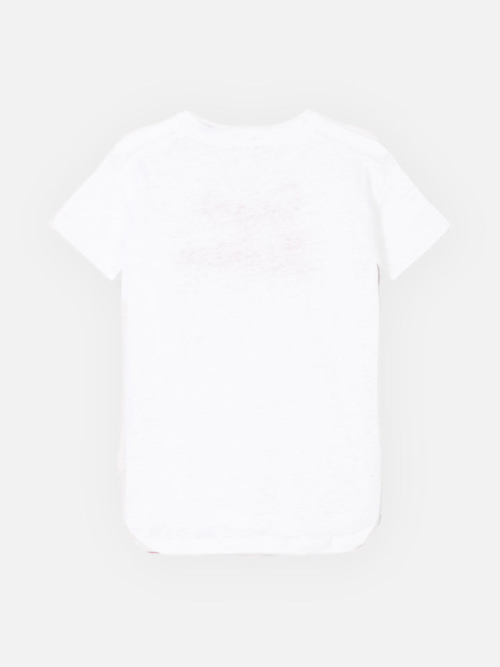 Linen t-shirt with Love St. Barth embroidery