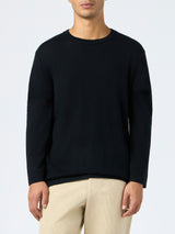 T-shirt da uomo in misto cashmere nero Scott