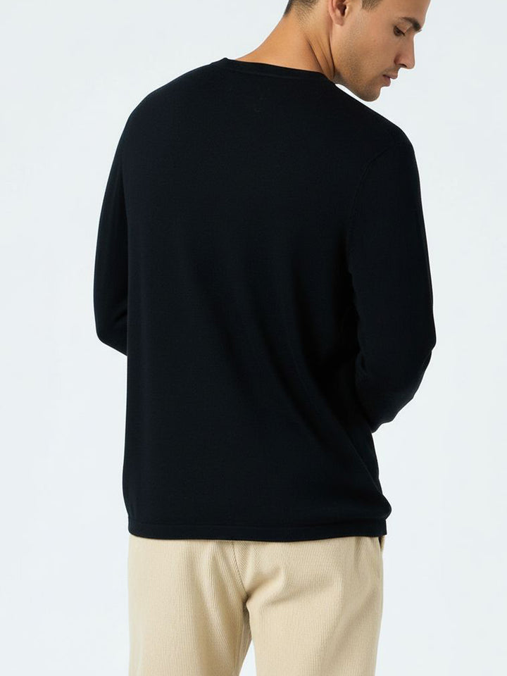 T-shirt da uomo in misto cashmere nero Scott