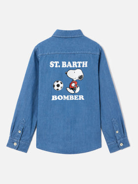 Camicia Seefeld Jr blu denim in chambray con stampa Snoopy | Special Edition