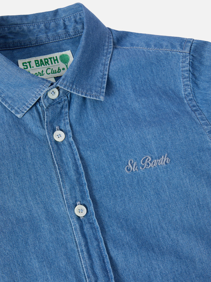Camicia Seefeld Jr in chambray con stampa Snoopy