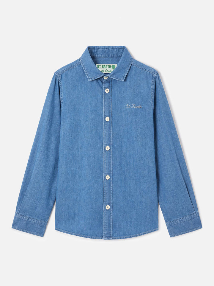 Seefeld Jr Chambray-Hemd mit Snoopy-Print 
