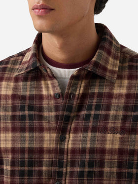 Camicia Seefeld marrone in flanella con ricamo Après Ski Habitué sul retro