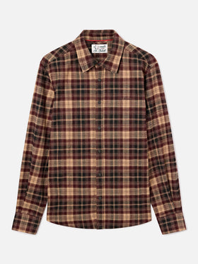 Camicia Seefeld marrone in flanella con ricamo Après Ski Habitué sul retro