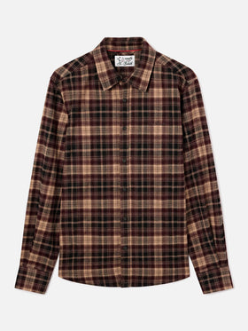 Camicia Seefeld marrone in flanella con ricamo Après Ski Habitué sul retro