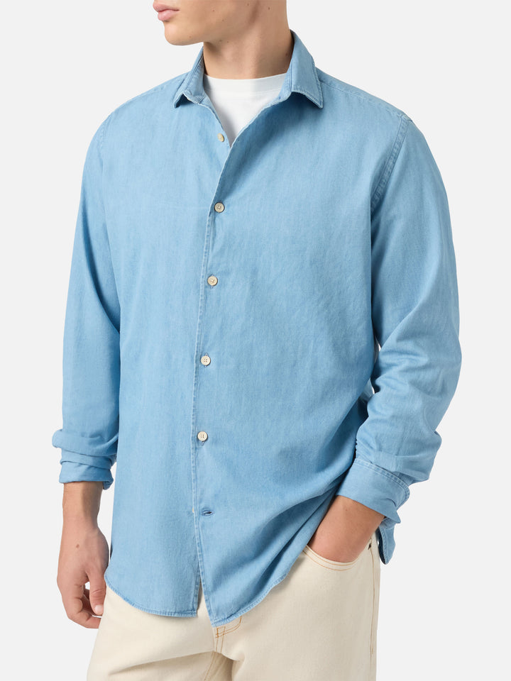 Camicia Seefeld in chambray con collo classico 