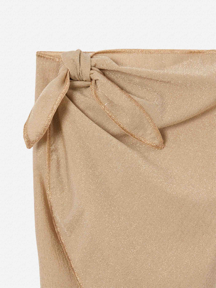 Pareo corto Sery Jr in maglia viscosa lurex oro