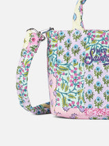 Borsa Soft Tote Mini trapuntata a fiori multicolor