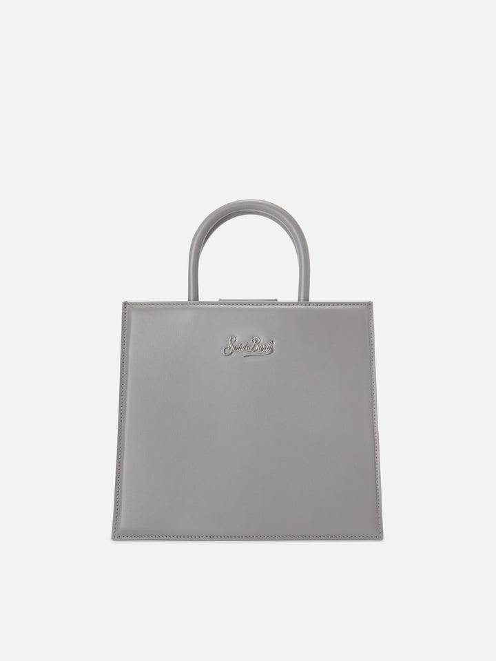 Shop Bag Midi grey leather bag