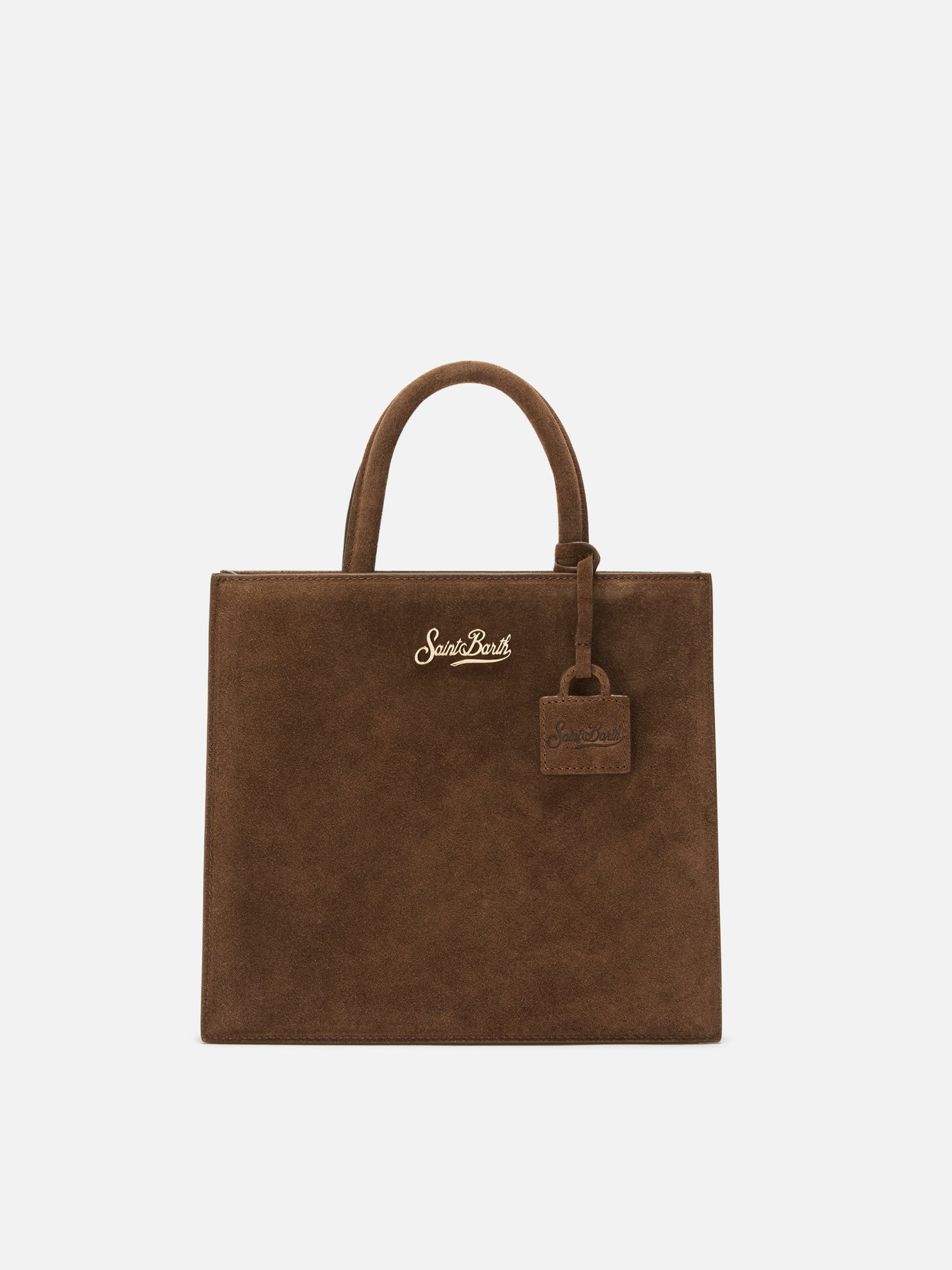 Shop Bag Midi Handbag in brown suede leather
