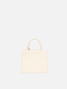 Shop Bag Mini in pelle bianco avorio