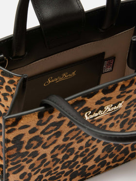 Shop Bag Mini in pelle e cavallino leopardato