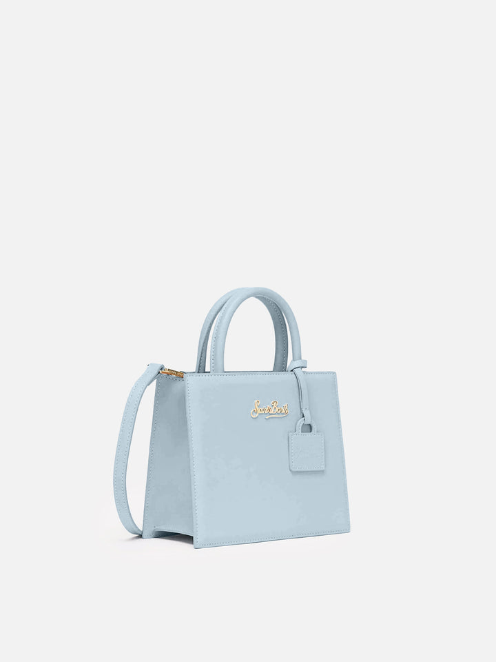 Shop Bag Mini in light blue leather