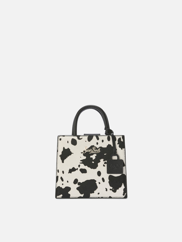 Structured Shop Mini-Tasche aus Ponyhaar mit Kuhmuster 