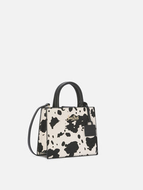 Structured Shop Mini-Tasche aus Ponyhaar mit Kuhmuster 