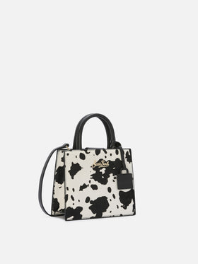 Structured Shop Mini bag in cow print pony hair