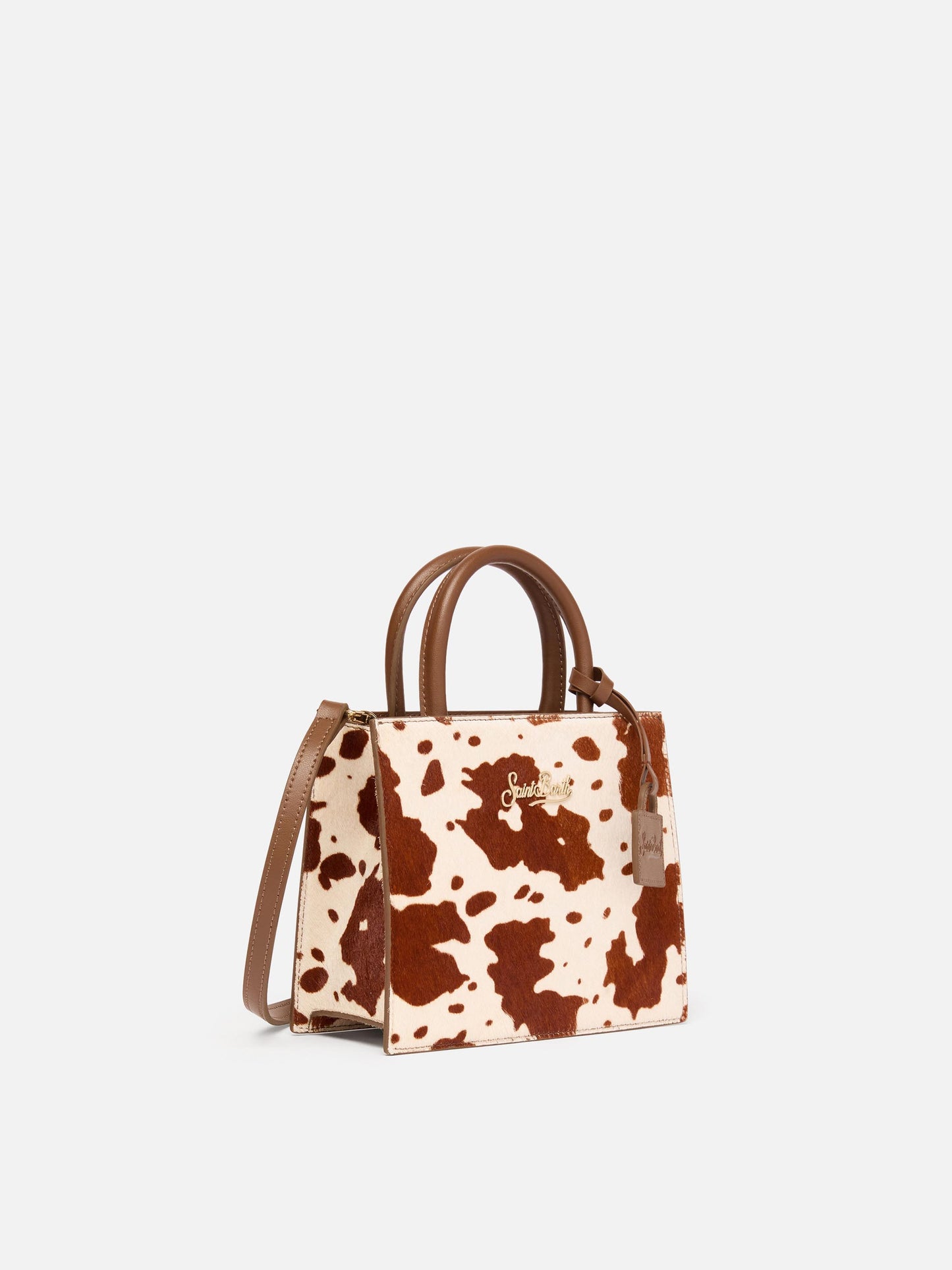 Shop Bag Mini in pony hair with cow skin print