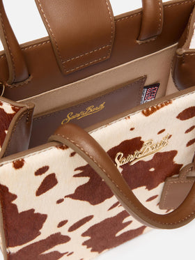 Shop Bag Mini in pony hair with cow skin print