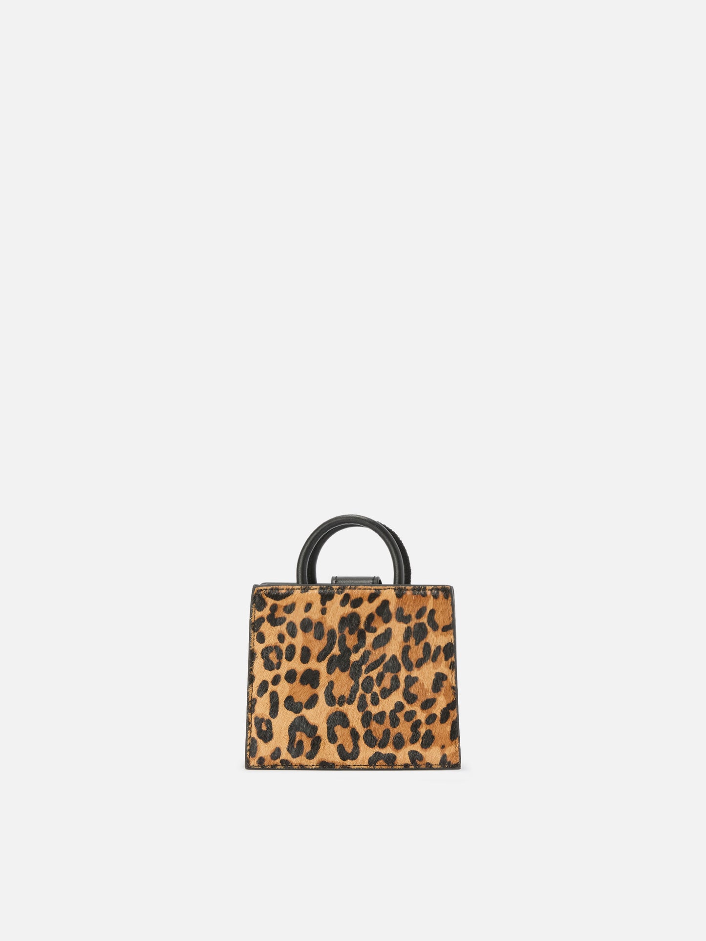 Micro borsa Shop Bag Micro in pelle e cavallino leopardato